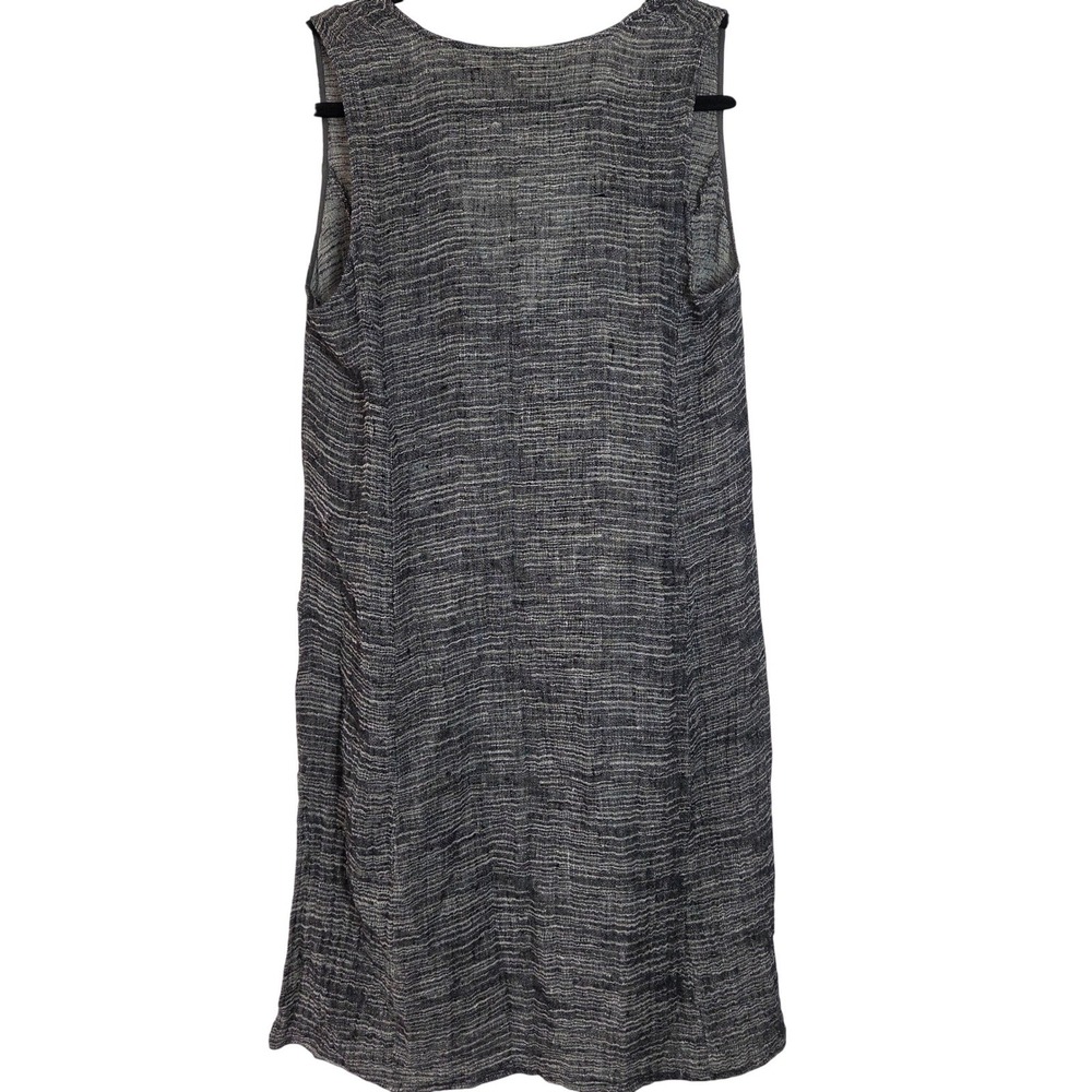Eileen Fisher Organic Linen Silk Wrap‎ Dress Sleeveless Midi Minimalist Small
